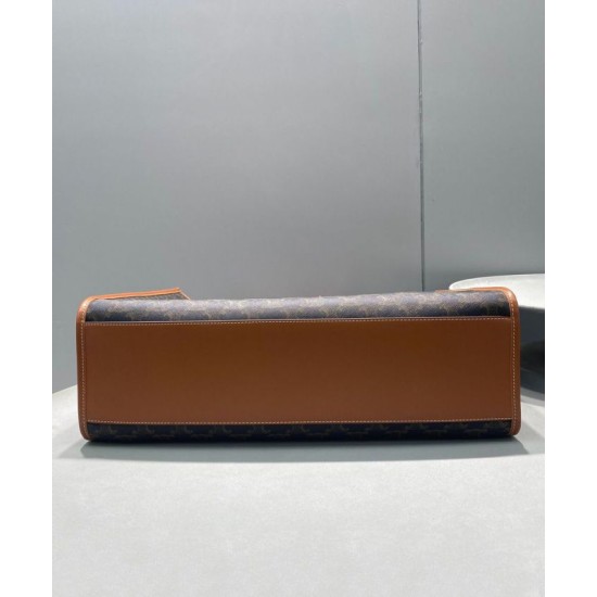 Replica Celine Horizontal Cabas In Triomphe Canvas And Calfskin Coffee