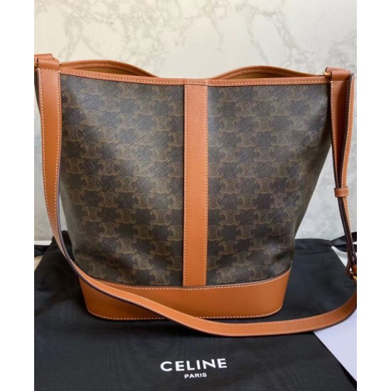 Fake Celine Medium Bucket Brown Replica