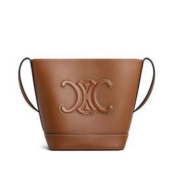 Fake Celine Small Bucket Cuir Triomphe Coffee Replica