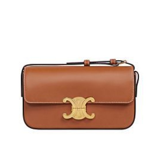 Fake Celine Triomphe Shoulder Bag 194143 Coffee Replica