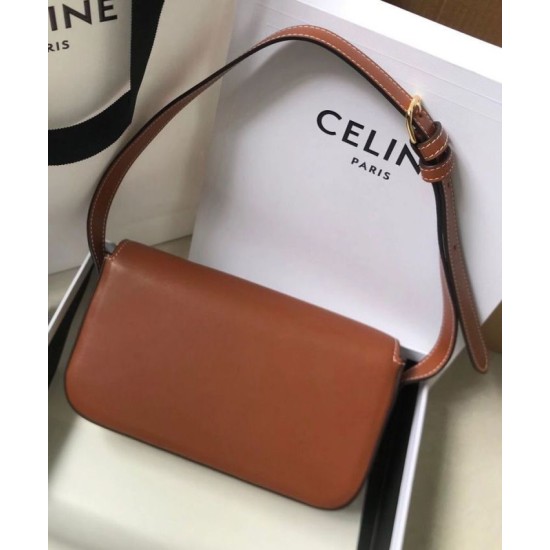 Fake Celine Triomphe Shoulder Bag 194143 Coffee Replica