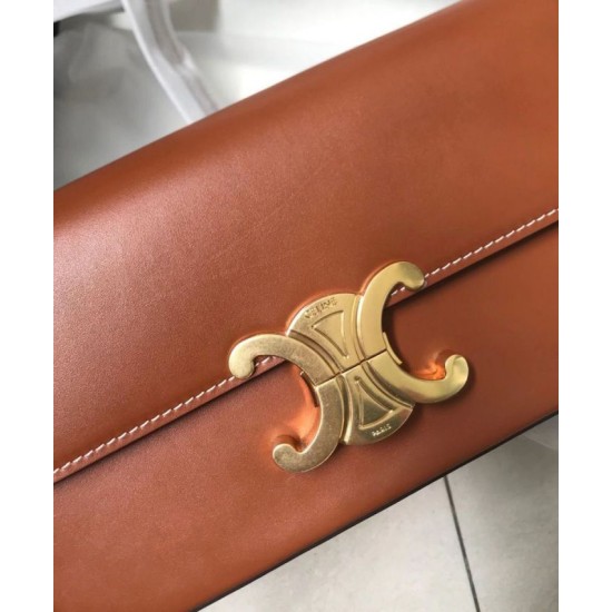Fake Celine Triomphe Shoulder Bag 194143 Coffee Replica