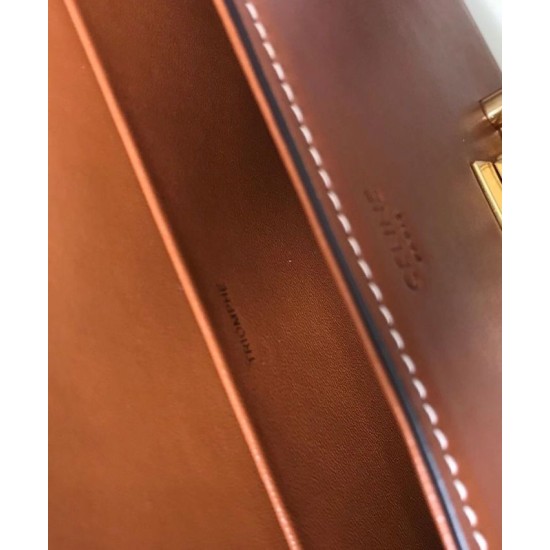 Fake Celine Triomphe Shoulder Bag 194143 Coffee Replica