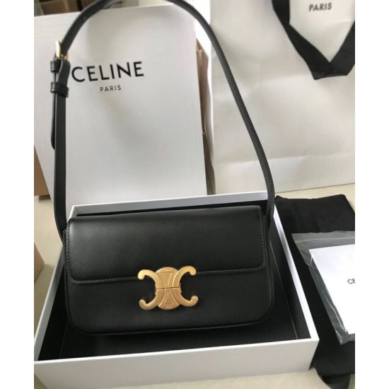 Replica Celine Triomphe Shoulder Bag 194143 Black