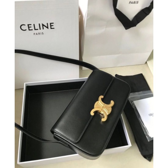 Replica Celine Triomphe Shoulder Bag 194143 Black