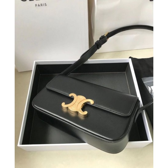 Replica Celine Triomphe Shoulder Bag 194143 Black
