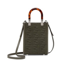 Fake Mini Sunshine Shopper FF Fabric Mini Bag 8BS051 Green Replica