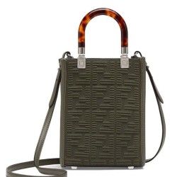 Fake Mini Sunshine Shopper FF Fabric Mini Bag 8BS051 Green Replica