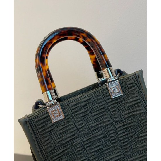 Fake Mini Sunshine Shopper FF Fabric Mini Bag 8BS051 Green Replica