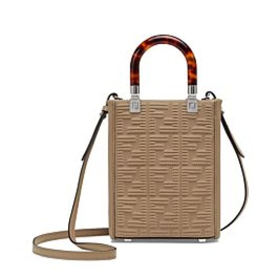 Fake Mini Sunshine Shopper FF Fabric Mini Bag 8BS051 Gray Replica