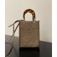 Fake Mini Sunshine Shopper FF Fabric Mini Bag 8BS051 Gray Replica