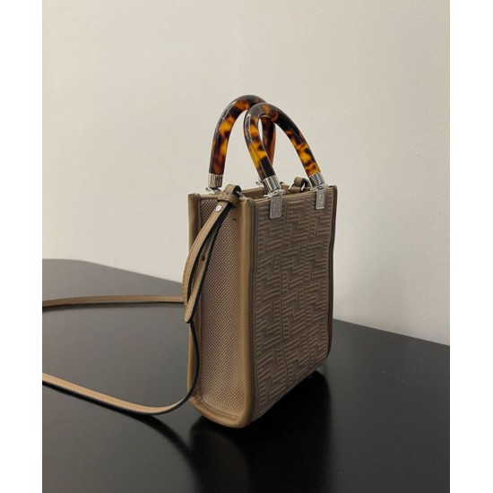 Fake Mini Sunshine Shopper FF Fabric Mini Bag 8BS051 Gray Replica