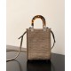 Fake Mini Sunshine Shopper FF Fabric Mini Bag 8BS051 Gray Replica