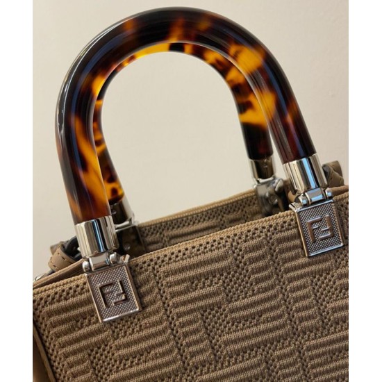 Fake Mini Sunshine Shopper FF Fabric Mini Bag 8BS051 Gray Replica
