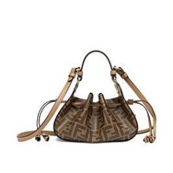 Fake Pomodorino FF Fabric Mini Bag 8BS059 Coffee Replica