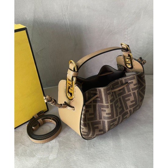 Fake Pomodorino FF Fabric Mini Bag 8BS059 Coffee Replica