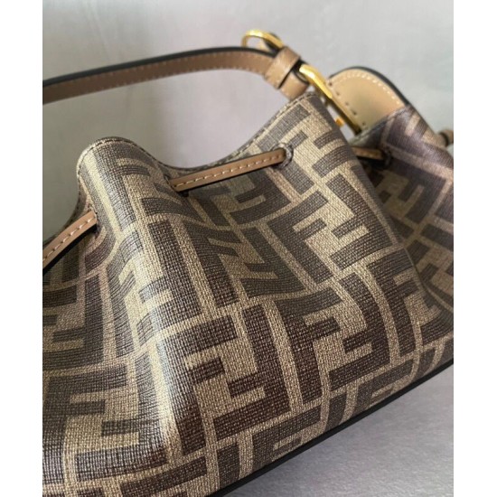 Fake Pomodorino FF Fabric Mini Bag 8BS059 Coffee Replica