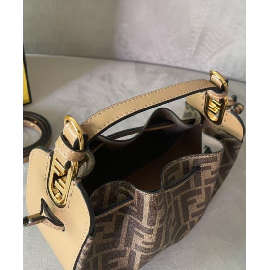 Fake Pomodorino FF Fabric Mini Bag 8BS059 Coffee Replica