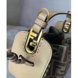 Fake Pomodorino FF Fabric Mini Bag 8BS059 Coffee Replica