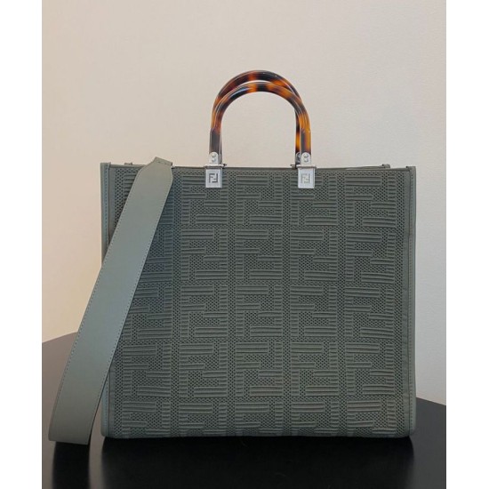 Replica Sunshine Medium FF Fabric Shopper Green
