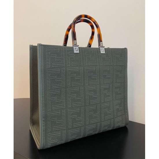 Replica Sunshine Medium FF Fabric Shopper Green