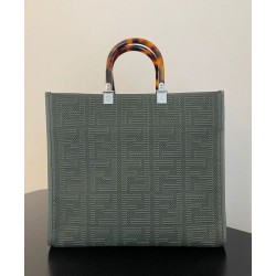 Replica Sunshine Medium FF Fabric Shopper Green