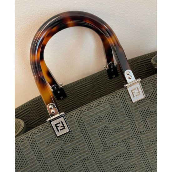 Replica Sunshine Medium FF Fabric Shopper Green