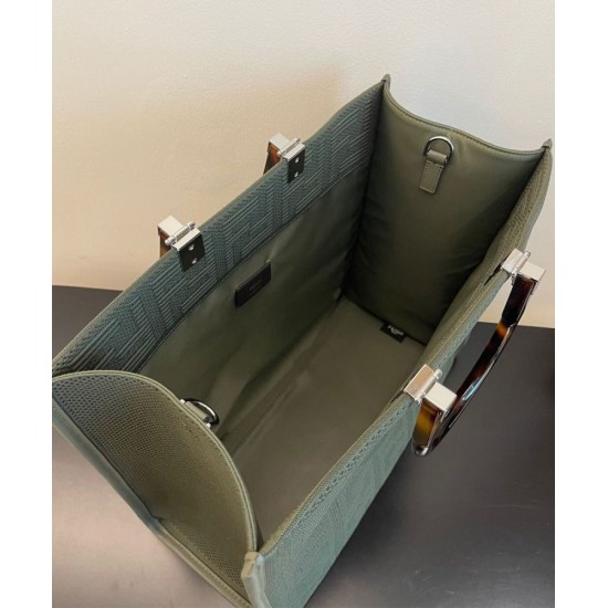 Replica Sunshine Medium FF Fabric Shopper Green