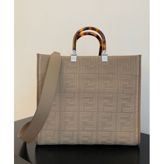 Replica Sunshine Medium FF Fabric Shopper Gray