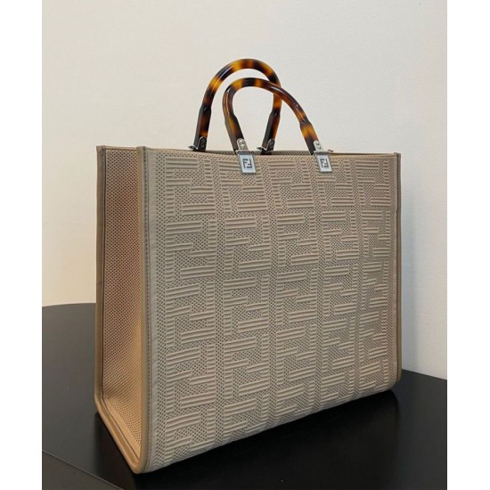 Replica Sunshine Medium FF Fabric Shopper Gray