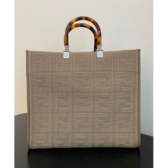 Replica Sunshine Medium FF Fabric Shopper Gray