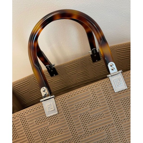 Replica Sunshine Medium FF Fabric Shopper Gray
