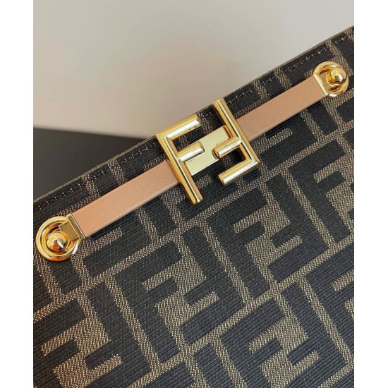 Fake Touch FF Fabric Bag 8BT349 Coffee Replica