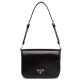 Replica Prada Brushed leather shoulder bag 1BD308 Black