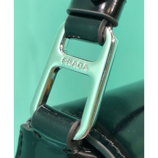 Replica Prada Brushed leather shoulder bag 1BD308 Black