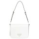 Fake Prada Brushed leather shoulder bag 1BD308 White Replica