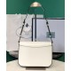 Fake Prada Brushed leather shoulder bag 1BD308 White Replica