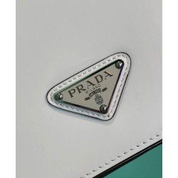 Fake Prada Brushed leather shoulder bag 1BD308 White Replica