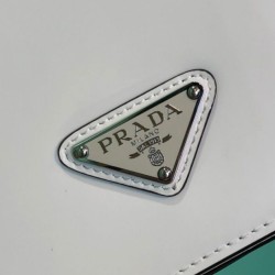 Fake Prada Brushed leather shoulder bag 1BD308 White Replica