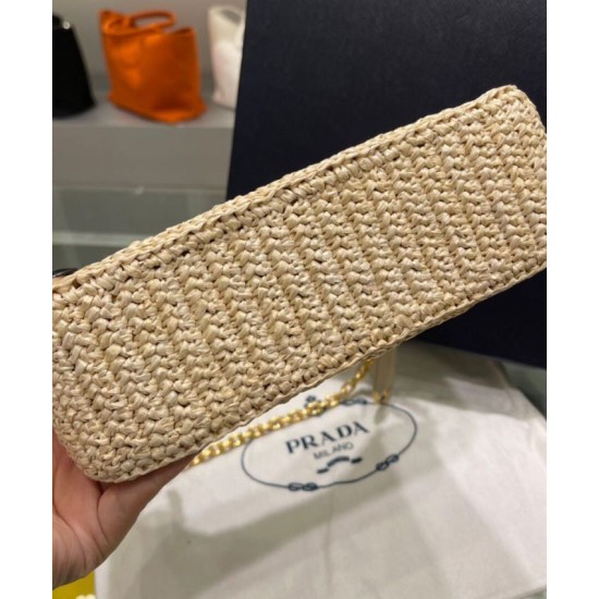 Fake Prada Re-Edition 2005 Raffia Bag 1BH204 Apricot Replica