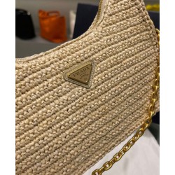 Fake Prada Re-Edition 2005 Raffia Bag 1BH204 Apricot Replica