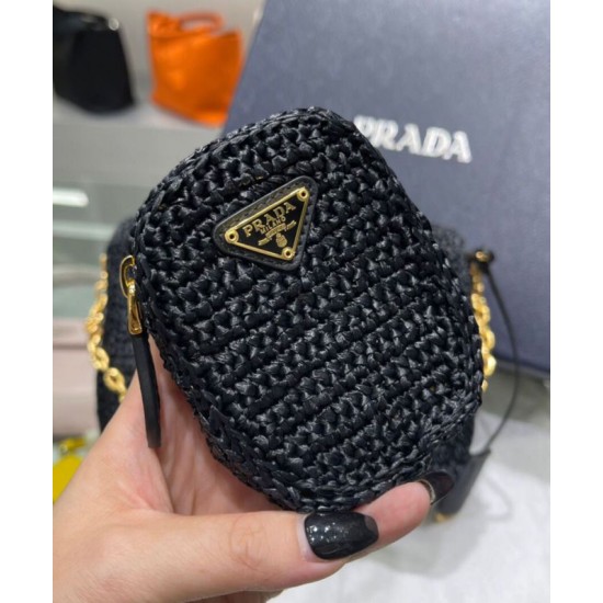 Replica Prada Re-Edition 2005 Raffia Bag 1BH204 Black