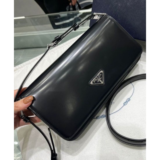 Replica Prada Brushed Leather Prada Femme Bag 1BD323 Black