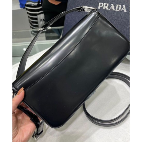 Replica Prada Brushed Leather Prada Femme Bag 1BD323 Black