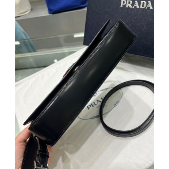 Replica Prada Brushed Leather Prada Femme Bag 1BD323 Black
