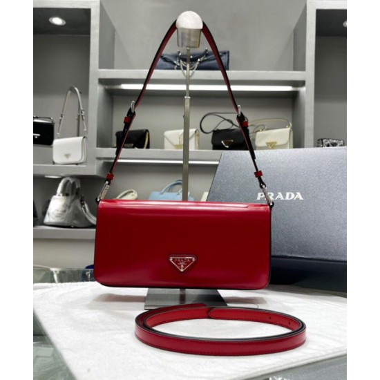 Replica Prada Brushed Leather Prada Femme Bag 1BD323 Red
