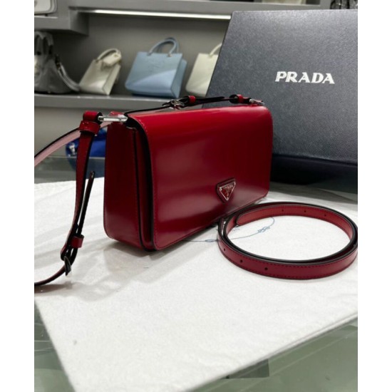 Replica Prada Brushed Leather Prada Femme Bag 1BD323 Red