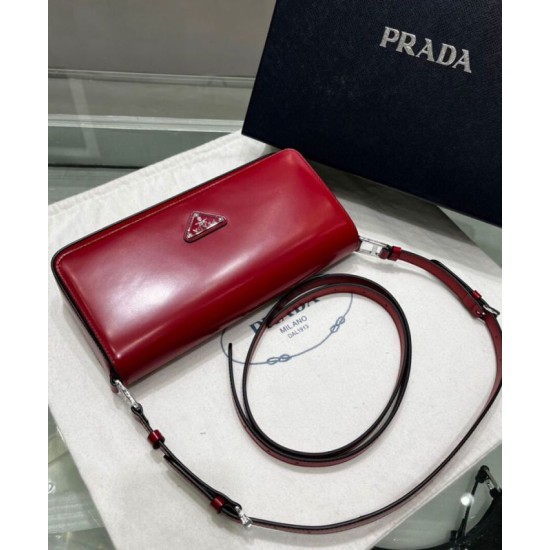 Replica Prada Brushed Leather Prada Femme Bag 1BD323 Red