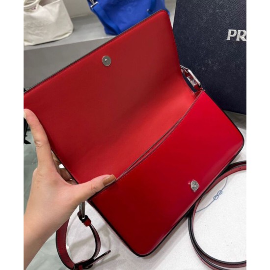 Replica Prada Brushed Leather Prada Femme Bag 1BD323 Red