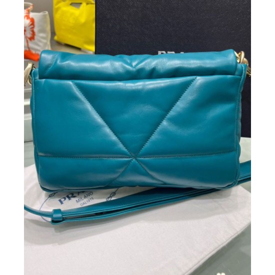 Fake Prada Padded Nappa Leather Shoulder Bag 1BD306 Blue Replica
